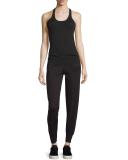 Drawstring Lounge Jogger Pants, Black