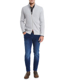 Medium Wash Denim Corduroy Jeans, Blue