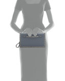 Rockstud Medium Flap Wristlet Clutch Bag, Gray