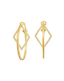 Affinity Oval & Diamond Hoop Earrings