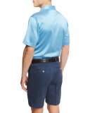 Barris Birdseye Cotton Lisle Polo Shirt, Blue