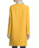 Gianna Double-Breasted Wool-Blend Coat, Mustard