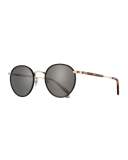 Wilson Round Filigree Sunglasses, Black