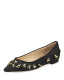 Romy Flower Raffia Ballerina Flat