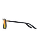 Dalziel Round Iridescent Sunglasses, Black/Inferno Red