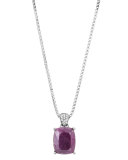 Batu Classic Chain Diamond & Ruby Pendant Necklace