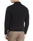 Merino Quarter-Zip Sweater, Black