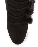 Ulyana Mink-Trim 105mm Bootie, Black