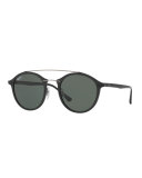 Tech Light Ray Double-Bridge Sunglasses, Black