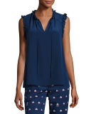 Maria Sleeveless Ruffled Shell
