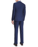 Torino Peak-Lapel Two-Piece Wool Suit, Blue