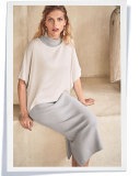 Sleeveless Wool-Blend Long Dress, Lunar Rock, Plus Size