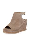 Aleria Allover Suede Wedge, Sand