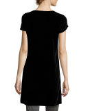 Nova Embroidered Velvet Long Tunic 