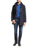 Cropped Leather Jacket, Black