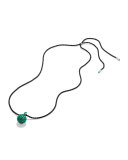 20mm Osetra Faceted Green Onyx Pendant Necklace, 42"