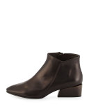 Whit Leather Ankle Bootie, Black 