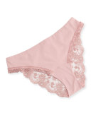 Stolen Roses Mid-Rise Lace-Back Briefs, Pink