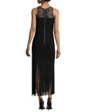 Diane Sleeveless Fringe Hem Dress