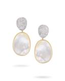 Lunaria Mother-of-Pearl Drop Earrings with Diamonds, 1.06 tdcw