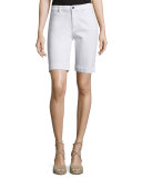 Denim Bermuda Shorts, White