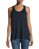 Twist Back Racerback Tank, Black Heather