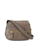 Jennifer Medium Python Shoulder Bag, Dark Gray