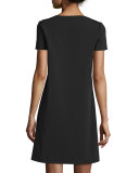 Lasered Floral Grid Dress, Black 