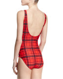 UPF 50 Plaid One-Piece Swimsuit