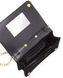 Velvet Chain Shoulder Bag, Black (Nero)