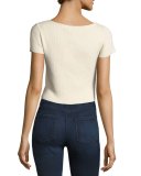 Short-Sleeve Lace-Up Crop T-Shirt