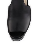 Leather Ankle-Wrap 115mm Sandal, Black (Nero)