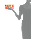 Natalie Rectangle Shell Minaudiere, Coral/Multi