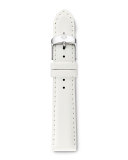 18mm Leather Watch Strap, Bright White