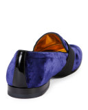 Baluan Velvet Loafer, Navy