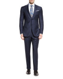 Trofeo Wool Tonal Plaid Two-Piece Suit, Navy