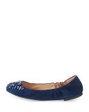 Delphine Crystal Logo Flat, Royal Navy