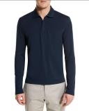 Dry Fit Long-Sleeve Jersey Zip Polo Shirt