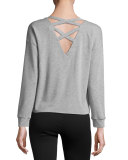 Varsity Active Cross-Back Top, Heather Gray