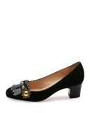 Oaxacana Kiltie Red Sole Pump, Black