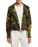 Hero Hooded Cropped Camo Jacket, Olive