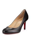 Simple Leather 70mm Red Sole Pump, Black