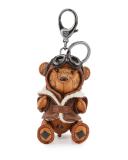 Aviator Bear Charm for Handbag, Cognac