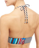 Mediterranean Vacation Multi-Print Halter Swim Top