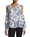 Polly Cold-Shoulder Printed Blouse