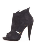 Belfeconica Suede 120mm Bootie, Fusain