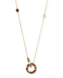 Cheetah-Print Enamel Pendant Necklace with Diamonds