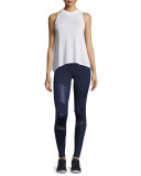 Crest Lace-Panel Sport Tank Top, White