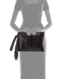 Python Monili-Tassel Wristlet Bag, Black