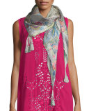 Wirey Printed Silk Scarf